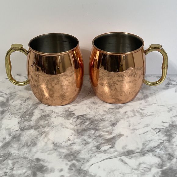 OGGI Copper Moscow Mule 20oz Mug Cup Set Of 2 Barware Drinkware - Picture 1 of 13